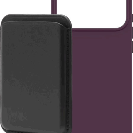BlueBuilt MagSafe Hoesje iPhone 18 Pro Max Rood + Kaarthouder Leer Zwart