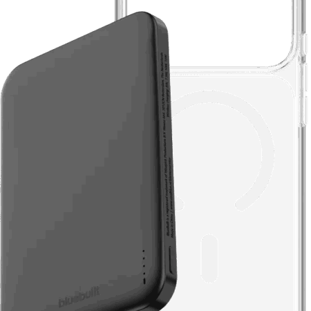 BlueBuilt MagSafe Hoesje iPhone 18 Pro Max Transparant + Powerbank 5.000 mAh Grijs