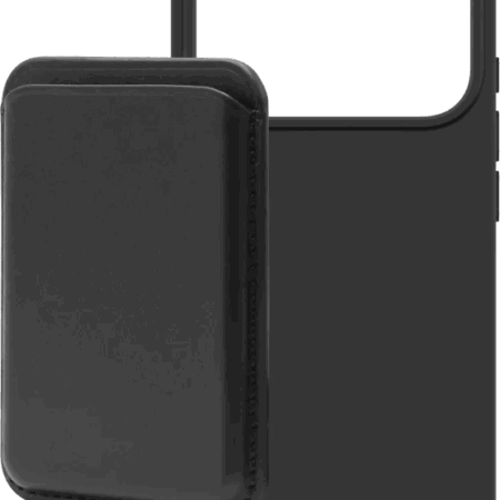 BlueBuilt MagSafe Hoesje iPhone 18 Pro Zwart + Kaarthouder Leer Zwart