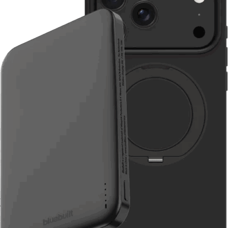 BlueBuilt MagSafe Hoesje met Standaard iPhone 18 Pro Max Zwart + Powerbank 5.000 mAh Grijs