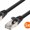 BlueBuilt Netwerkkabel FTP CAT6 10 meter Zwart 5-Pack