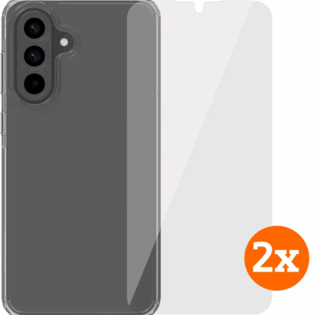 BlueBuilt Protective Back Cover Samsung Galaxy A56 Transparant + Screenprotector Duo Pack
