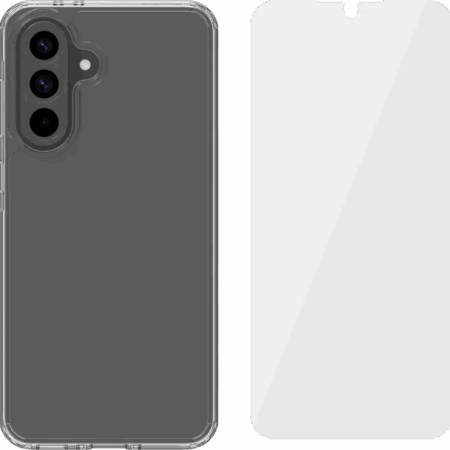 BlueBuilt Protective Back Cover Samsung Galaxy A56 Transparant + Screenprotector Glas