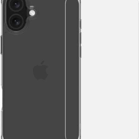 BlueBuilt Protective Back Cover iPhone 16 Plus Transparant + Screenprotector Glas