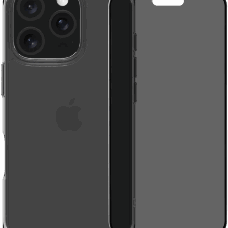 BlueBuilt Protective Back Cover iPhone 16 Pro Transparant + Privacy Screenprotector Glas