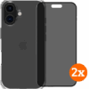 BlueBuilt Protective Back Cover iPhone 16 Transparant + Privacy Screenprotector Duo Pack