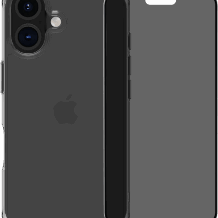 BlueBuilt Protective Back Cover iPhone 16 Transparant + Privacy Screenprotector Glas