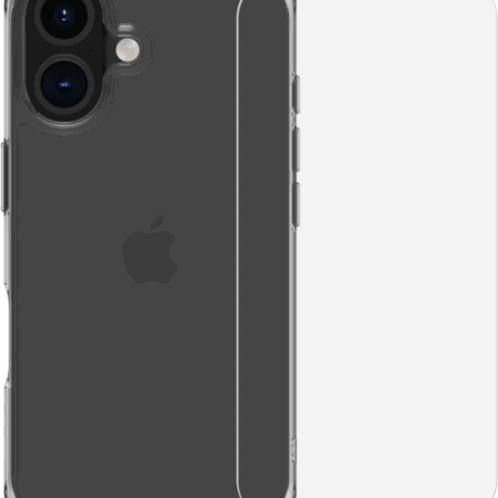 BlueBuilt Protective Back Cover iPhone 16 Transparant + Screenprotector Glas