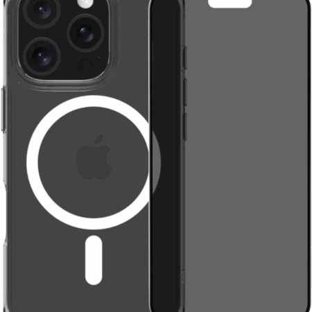 BlueBuilt Protective Back Cover met MagSafe iPhone 16 Pro + Privacy Screenprotector Glas