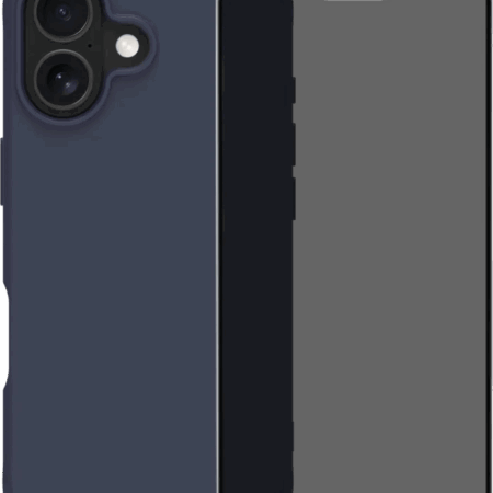 BlueBuilt Protective Back Cover met MagSafe iPhone 17 Blauw + iPhone 17 Privacy Screenprotector Glas
