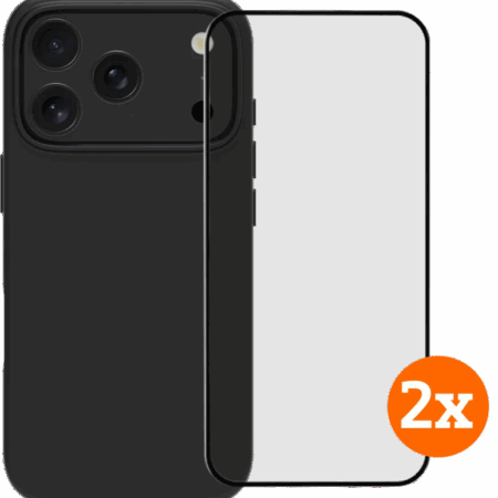 BlueBuilt Protective Back Cover met MagSafe iPhone 17 Pro Black + Screenprotector Duo Pack