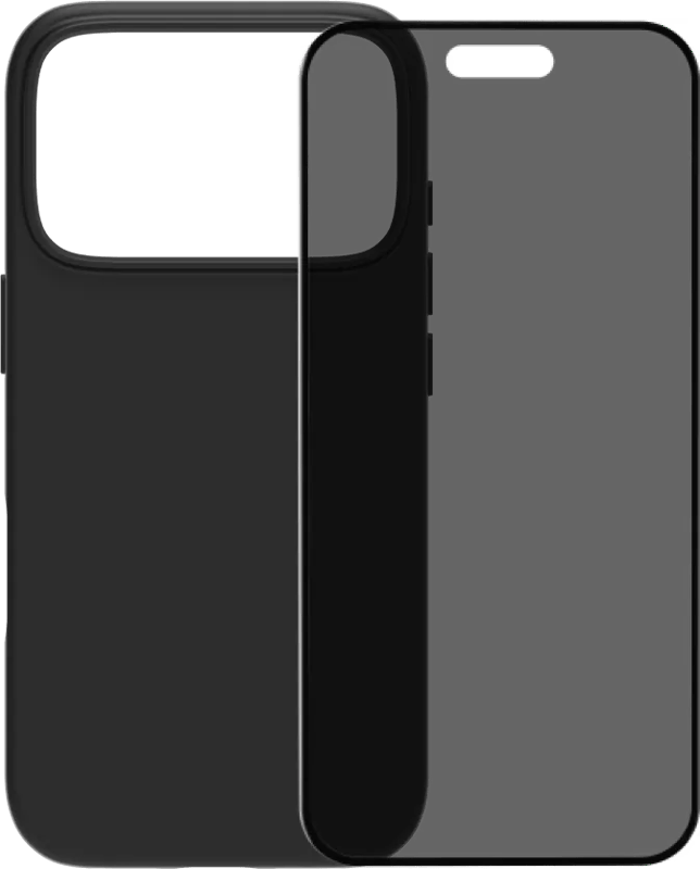 BlueBuilt Protective Back Cover met MagSafe iPhone 17 Pro Zwart + BlueBuilt iPhone 17 Pro Privacy Screenprotector Glas