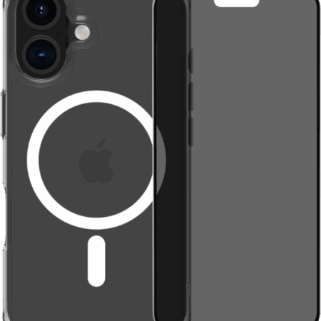 BlueBuilt Protective Cover met MagSafe iPhone 16 Transparant + Privacy Screenprotector