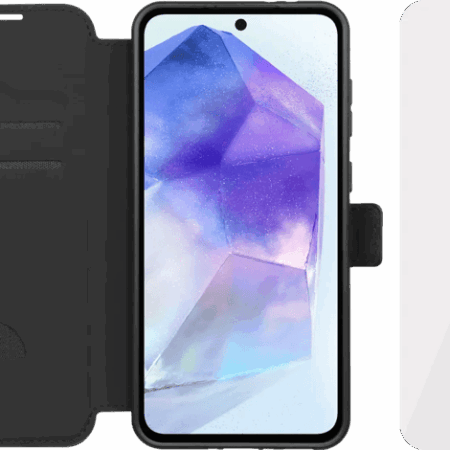 BlueBuilt Samsung Galaxy A56 Book Case Zwart + Screenprotector Glas