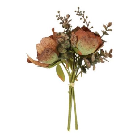 Boeket Paeonia bruin zijde H24cm | Countryfield