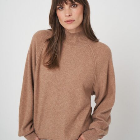 Boiled cashmere pullover met opstaande kraag
