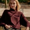 Boiled cashmere pullover met opstaande kraag