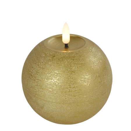 Bolkaars LED rustiek rond Lyon M goud hoogte 11 x 10 cm