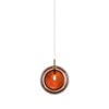 Lens Single Hanglamp - Amber glas - Geborsteld goud