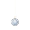 Lens Single Hanglamp - Blauw glas - Geborsteld goud