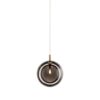Lens Single Hanglamp - Gerookt glas - Geborsteld goud