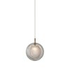 Lens Single Hanglamp - Wit glas - Geborsteld goud