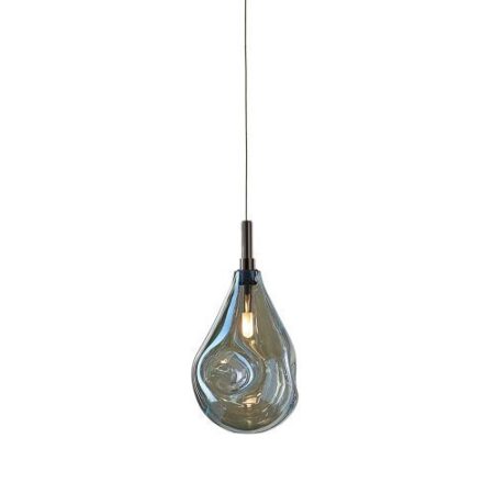 Soap Mini Single Hanglamp - Blauw glas - Antraciet fitting