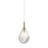 Soap Mini Single Hanglamp - Helder glas - Geborsteld gouden fitting