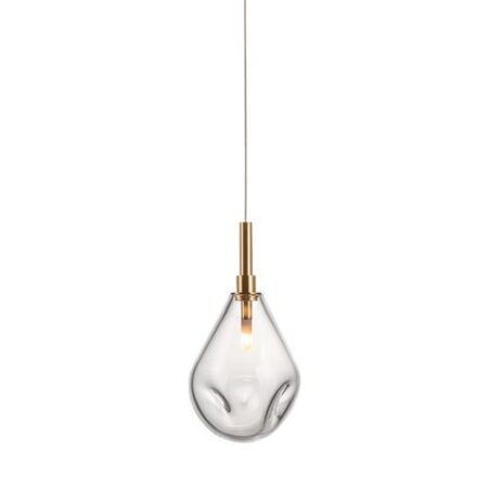 Soap Mini Single Hanglamp - Helder glas - Geborsteld gouden fitting