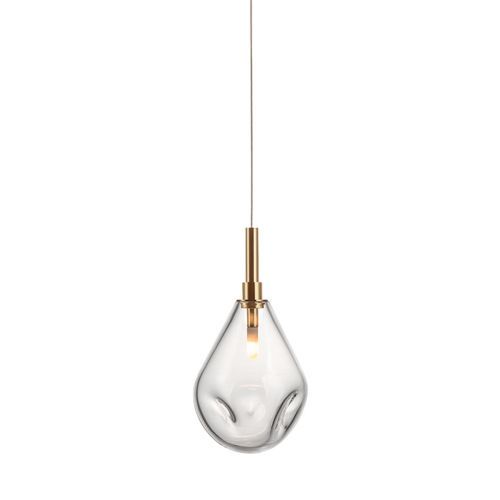 Soap Mini Single Hanglamp - Helder glas - Geborsteld gouden fitting