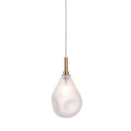 Soap Mini Single Hanglamp - Mat glas - Geborsteld gouden fitting
