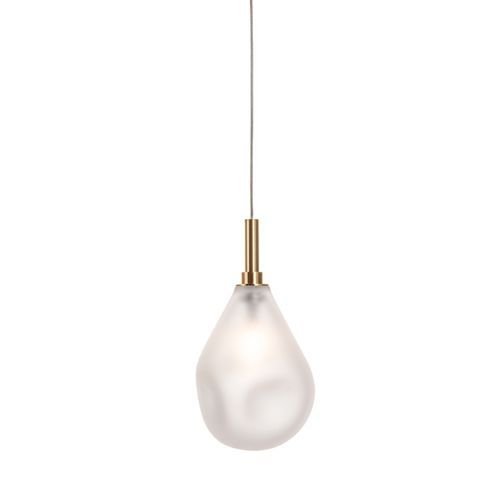 Soap Mini Single Hanglamp - Mat glas - Geborsteld gouden fitting