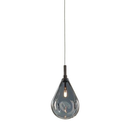 Soap Mini Single Hanglamp - Zilver glas - Antraciet fitting