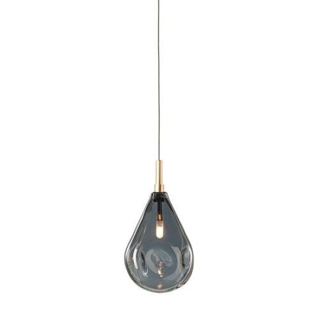 Soap Mini Single Hanglamp - Zilver glas - Geborsteld gouden fitting