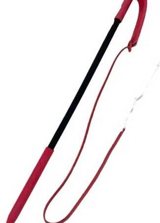 Leren zweep met koord - 55cm - Rood