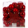 Boom decoratie onbreekbaar rood 40 stuks |
