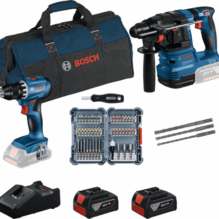 Bosch Professional GBH 18V-22 + GSR 18V-45 Combiset + Accessoires