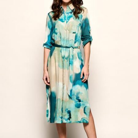 Bowie Print Jurk Blauw