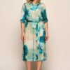 Bowie Print Jurk Blauw Maxi