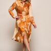 Bowie Print Jurk Oranje / Multi Maxi