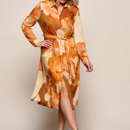 Bowie Print Jurk Oranje / Multi Maxi