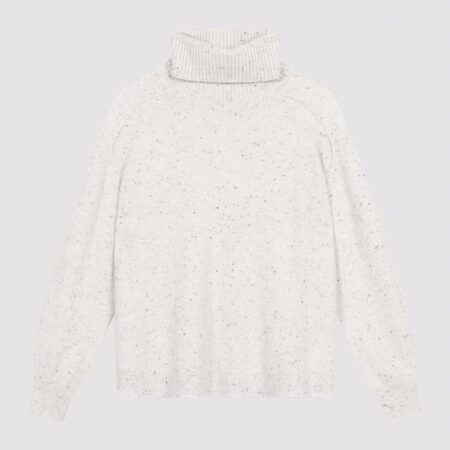 Boxy coltrui van duurzaam kasjmier met tweed-effect