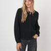 Boxy ribgebreid vest met parelaccent