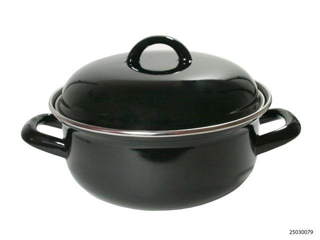 Braadpan emaille zwart 24cm 4