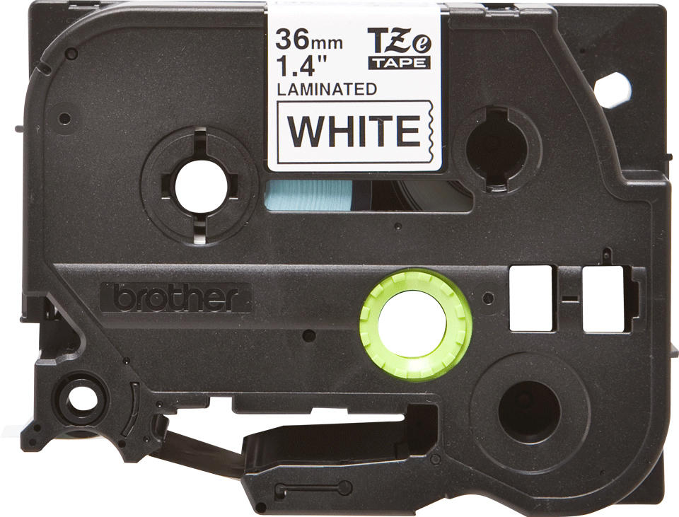 TZe-261 lettertape 36mm zwart/wit