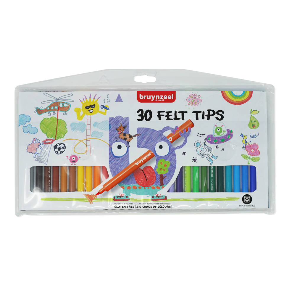 Bruynzeel viltstiften 30 Felt Tips | Bruynzeel