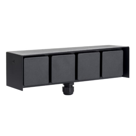 Buiten Wandstopcontact 4 Zwart