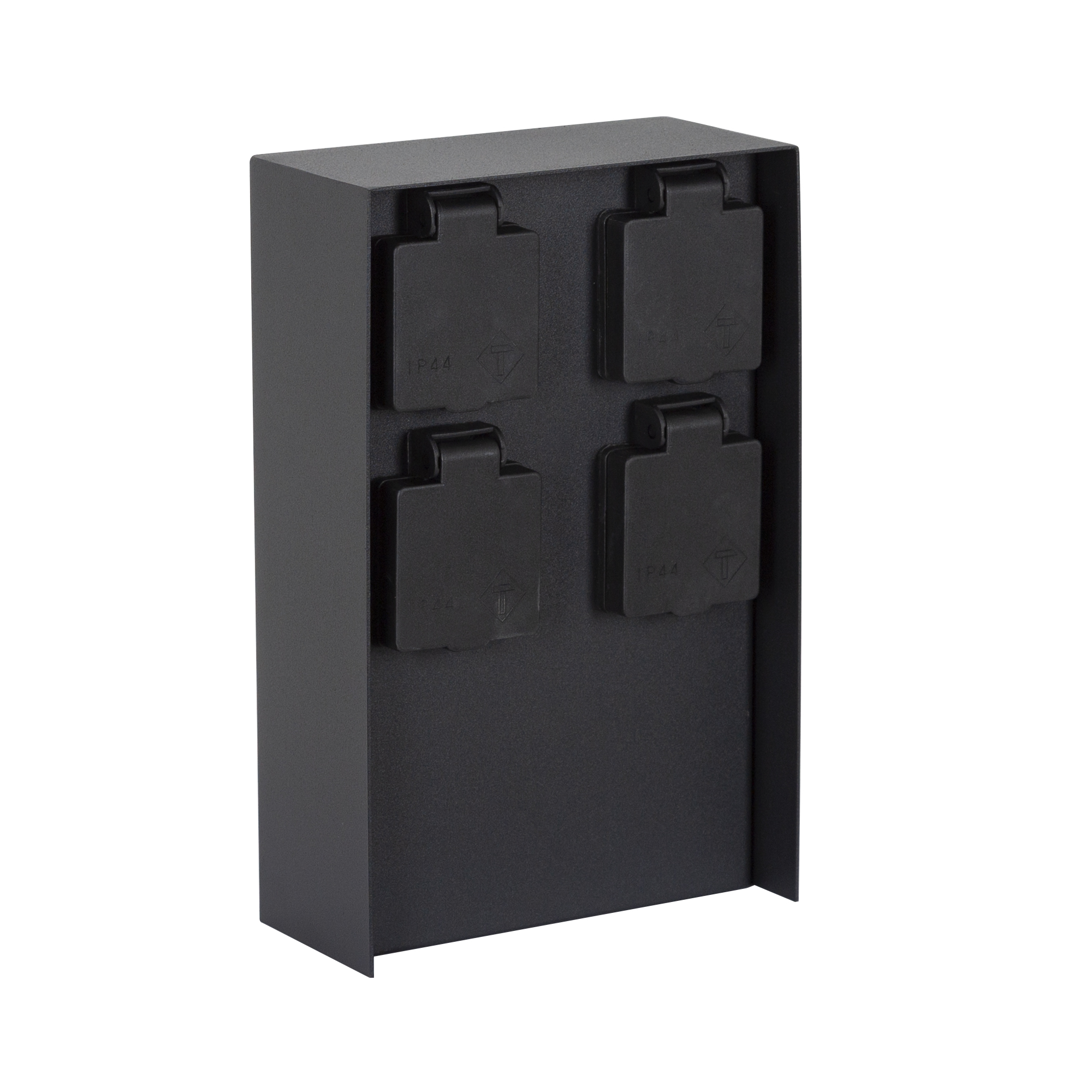 Buitenstopcontact Charge 4 Tuinstopcontact Zwart Dubbel