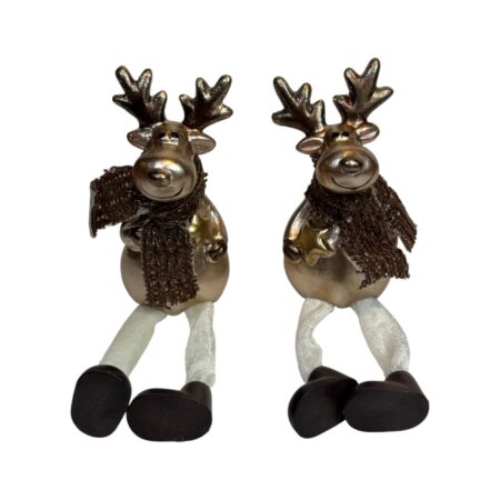 Bungelbeen Hert bruin 6x5.5x11cm 2 ass | Mansion Atmosphere
