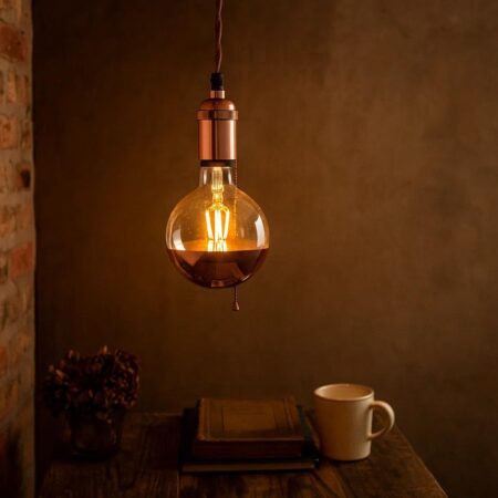 Byron antiek koper hanglamp - pendel aluminium E27 500 cm